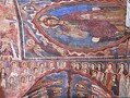 Detail of the painted vaulting at the Basilica of St Julian, Brioude, France. 11th-12th centuries. Romanesque architecture is often pleasing to contemporary eyes because of its austerity, especially in comparison to Gothic architecture. In reality, most Romanesque religious buildings would have been heavily decorated, depicting religious scenes, not just in stone, but in paint as well.