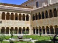 The cloister of Santo Domingo de Silos, Northern Spain, 11th-12th century. In countries like Spain, warm weather meant that the arcades of the cloisters could remain open (unglazed). This enabled the use of arcaded columns. In places like Durham, where the cloisters needed to be glazed, they usually took the form of rows of large windows instead - an example of how climate can affect the way in which the same architectural feature is expressed.